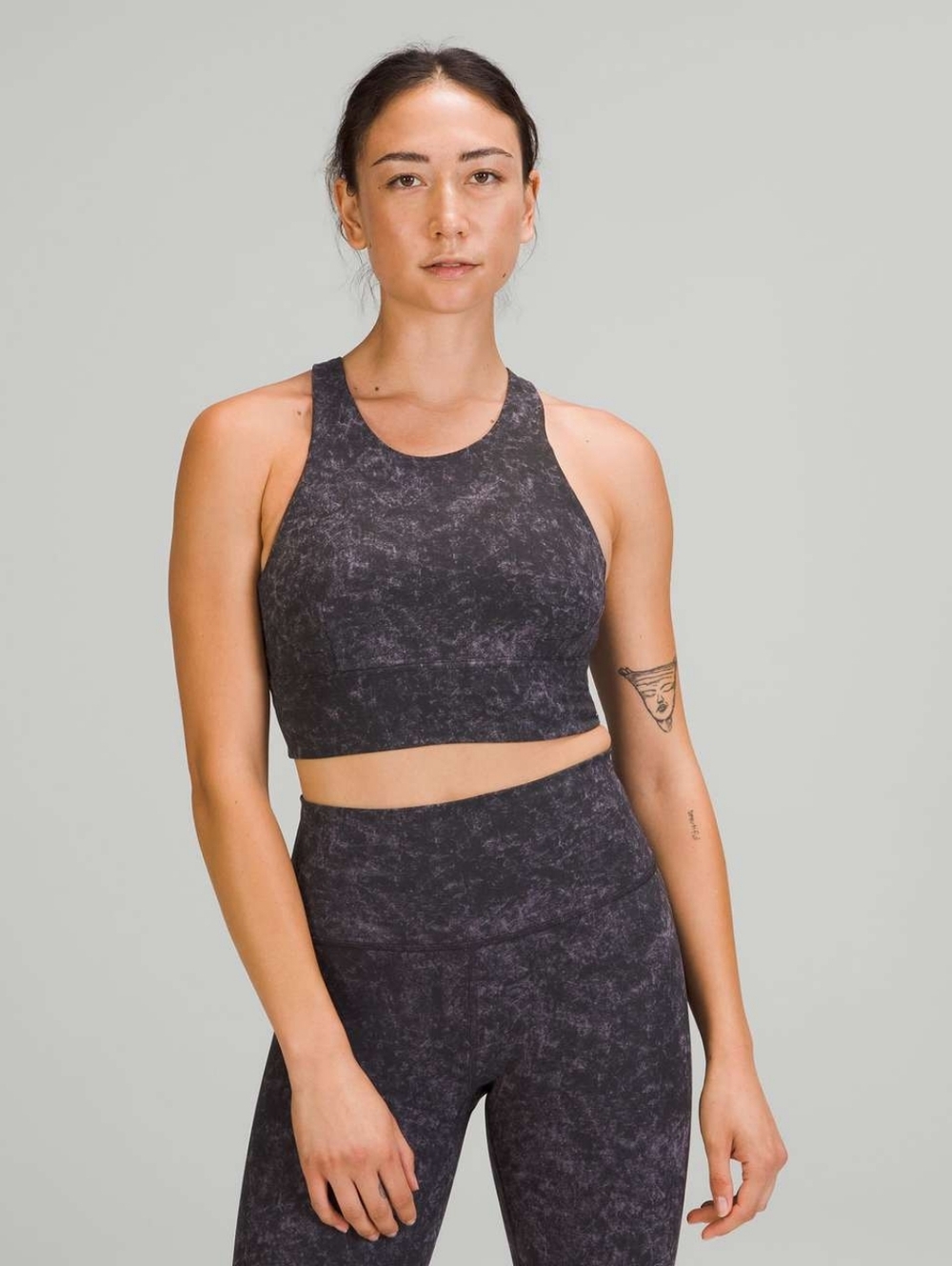 Lululemon Wunder Train Longline Bra Medium Support, C/D Cup Purple Denim Wash